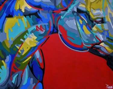 Pintura titulada "Warm cold horse" por Nicolas Planson, Obra de arte original, Acrílico Montado en Bastidor de camilla de ma…