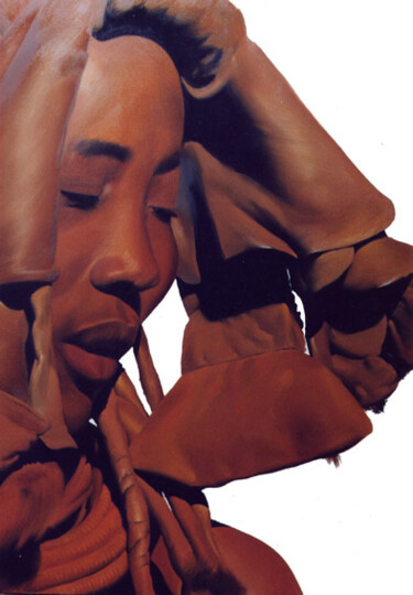 Картина под названием "Face of clay" - Nicolas Planson, Подлинное произведение искусства, Масло Установлен на Деревянная рам…