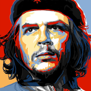Painting titled "Le Che" by Nicolas Planson, Original Artwork, Acrylic Mounted on Wood Stretcher frame