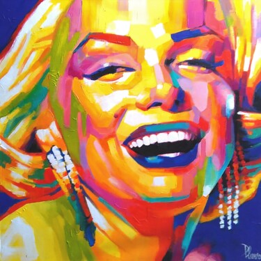 Painting titled "Marylin" by Nicolas Planson, Original Artwork, Acrylic Mounted on Wood Stretcher frame