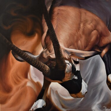 Peinture intitulée "Self Defense" par Nicolas Planson, Œuvre d'art originale, Huile Monté sur Châssis en bois