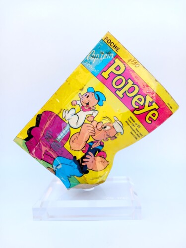 Escultura intitulada "Cap'tain Popeye n°2…" por Nicolas Poirier, Obras de arte originais, Papel