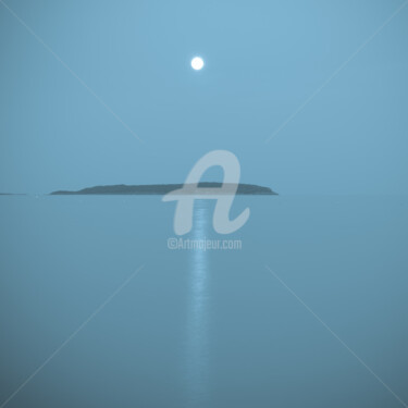 Photographie intitulée "Moonrise and Blue" par Nicolas Portais, Œuvre d'art originale
