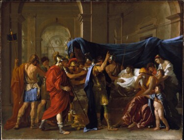 Pintura intitulada "La Mort de Germanic…" por Nicolas Poussin, Obras de arte originais, Óleo