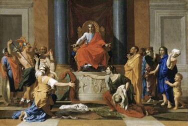 Schilderij getiteld "Le Jugement de Salo…" door Nicolas Poussin, Origineel Kunstwerk, Olie