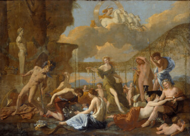 绘画 标题为“L'Empire de Flore” 由Nicolas Poussin, 原创艺术品, 油