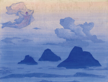 Peinture intitulée "Au-dessus des monta…" par Nicolas Roerich, Œuvre d'art originale, Huile