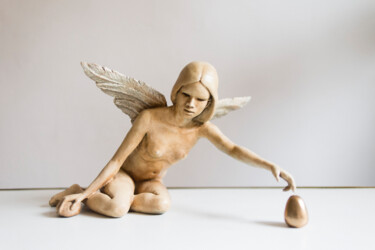 Sculpture titled "Ange" by Nicolas Sevin, Original Artwork, Bronze