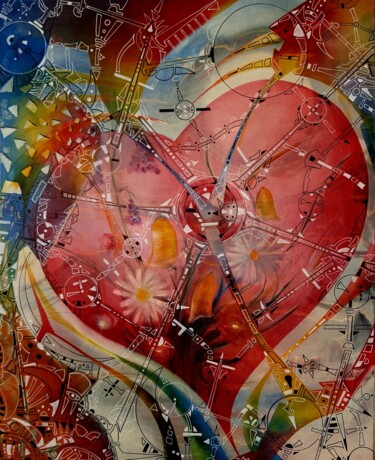 Peinture intitulée "A fleur de cœur" par Nicolas Signol, Œuvre d'art originale, Huile Monté sur Châssis en bois