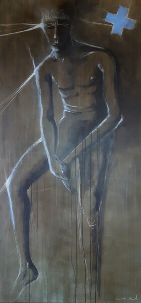 Painting titled "L'homme I" by Nicolas Sorel, Original Artwork, Acrylic
