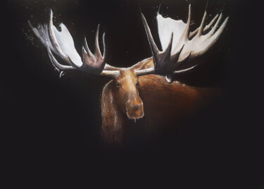 Dessin intitulée "The Elk la clé" par Nicolas Sorel, Œuvre d'art originale, Crayon