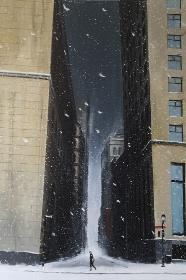 Peinture intitulée "Snow storm" par Nicolas Sorel, Œuvre d'art originale, Acrylique Monté sur Châssis en bois