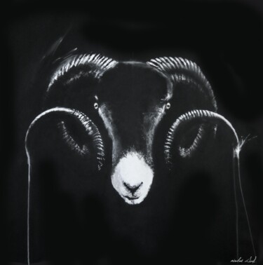 Painting titled "The goat" by Nicolas Sorel, Original Artwork, Acrylic
