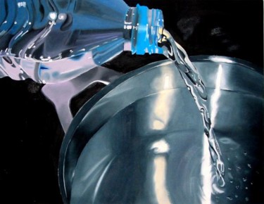 Peinture intitulée ""bouteille d'eau"" par Nicolas Boudin, Œuvre d'art originale