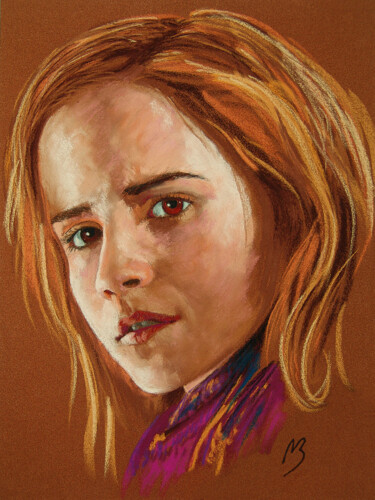 Malerei mit dem Titel "Hermione Granger (s…" von Nicolas Brandicourt, Original-Kunstwerk, Pastell