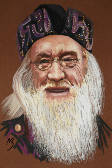 Pintura intitulada "Albus Dumbledore" por Nicolas Brandicourt, Obras de arte originais, Pastel