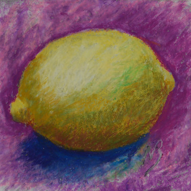 Schilderij getiteld "Citron pop" door Nicolas Brandicourt, Origineel Kunstwerk, Pastel
