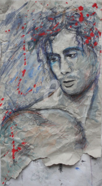 Painting titled "Bachir...ou l'Envie" by Nccp, Original Artwork, Watercolor