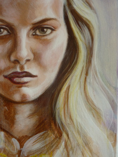 Painting titled "magicienne blonde i…" by Nicolas Delatronchette, Original Artwork