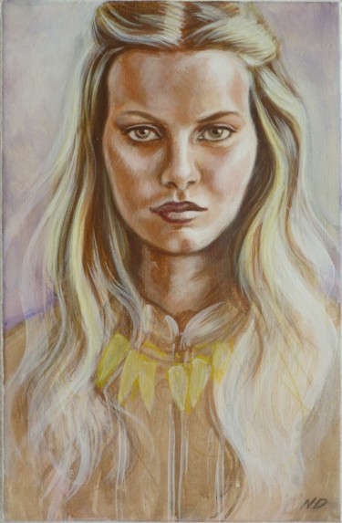 Painting titled "Magicienne blonde i…" by Nicolas Delatronchette, Original Artwork, Acrylic