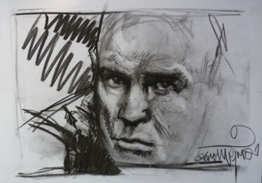 Painting titled "Marlon Brando , cro…" by Nicolas Delatronchette, Original Artwork
