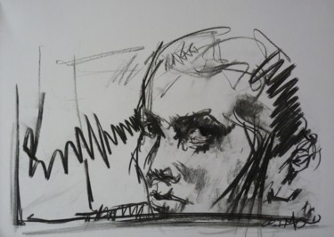 Drawing titled "jack nicholson croq…" by Nicolas Delatronchette, Original Artwork, Charcoal