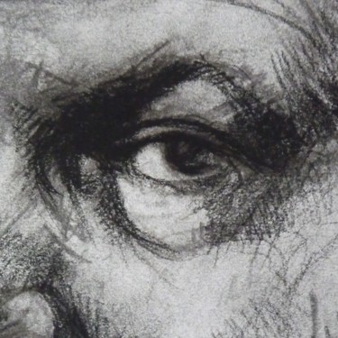 Drawing titled "jack nicholson eye 2" by Nicolas Delatronchette, Original Artwork, Charcoal