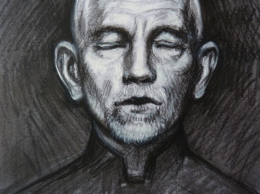 Drawing titled "John Malkovich 3 dè…" by Nicolas Delatronchette, Original Artwork, Charcoal