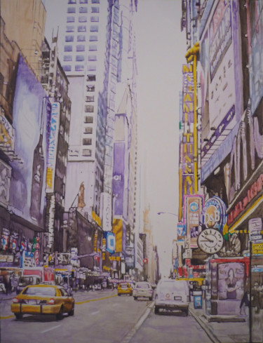 Peinture intitulée "new-york-couleur." par Nicolas Delatronchette, Œuvre d'art originale, Acrylique