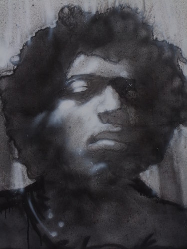 Painting titled "Jimi Hendrix  au re…" by Nicolas Delatronchette, Original Artwork, Acrylic