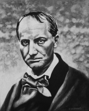 Painting titled "Charles Baudelaire" by Nicolas Delatronchette, Original Artwork, Acrylic