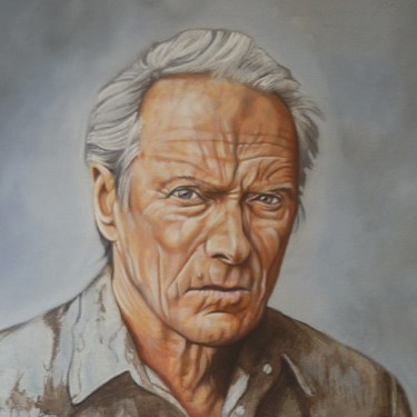 Photographie intitulée "old-clint-eastwood-…" par Nicolas Delatronchette, Œuvre d'art originale