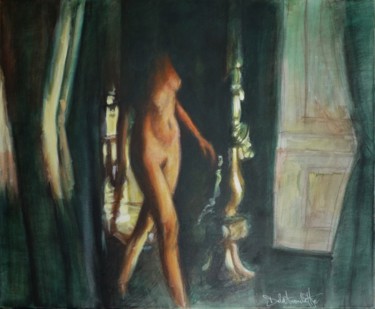 Painting titled "Apparition" by Nicolas Delatronchette, Original Artwork, Acrylic