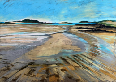 Pintura intitulada "Les plages sauvages…" por Nicolas De Palmaert, Obras de arte originais, Pastel