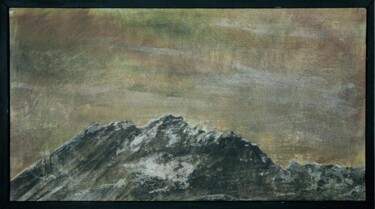 Painting titled "MontagneS III" by Nicolas Guyot, Original Artwork, Analog Print Mounted on Wood Panel