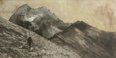 Painting titled "MontagneS XXI" by Nicolas Guyot, Original Artwork, Analog photography Mounted on Wood Panel