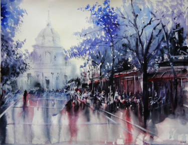 Peinture intitulée "La sorbonne" par Nicolas Jolly, Œuvre d'art originale, Aquarelle