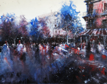 Peinture intitulée "Rue Soufflot - Paris" par Nicolas Jolly, Œuvre d'art originale, Aquarelle