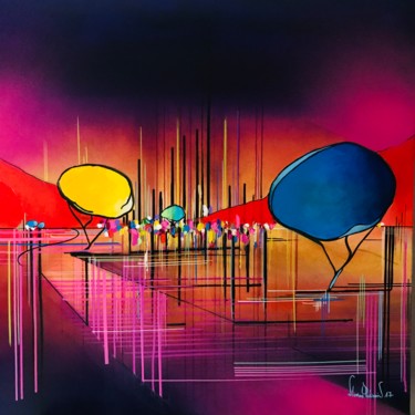 Peinture intitulée "Line-Land color" par Nicolas Périgois, Œuvre d'art originale, Acrylique
