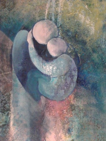 Картина под названием "Tendresse maternelle" - Nicolas Périgois, Подлинное произведение искусства, Акрил