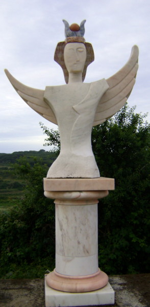 Sculpture titled "Ísis II" by Nicolau Campos, Original Artwork, Stone