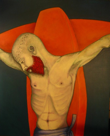 Pintura intitulada "Crucificação II" por Nicolau Campos, Obras de arte originais