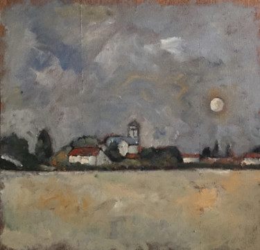 Peinture intitulée "village-2.jpg" par Françoise Vivier Nicolaÿ, Œuvre d'art originale, Huile