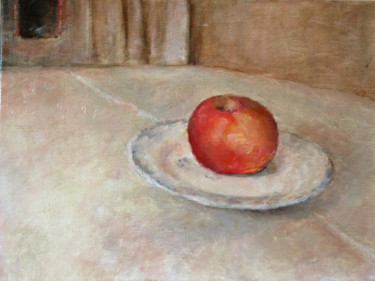 Painting titled "La pomme" by Françoise Vivier Nicolaÿ, Original Artwork, Oil