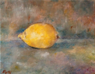 Painting titled "Citron" by Françoise Vivier Nicolaÿ, Original Artwork, Oil
