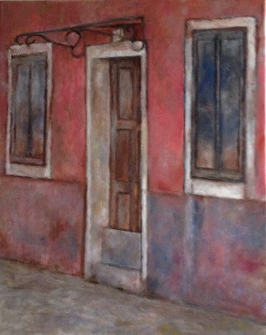 Painting titled "Mur rose" by Françoise Vivier Nicolaÿ, Original Artwork, Oil
