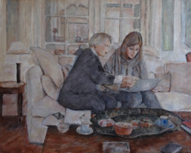 Painting titled "Conversation" by Françoise Vivier Nicolaÿ, Original Artwork, Oil