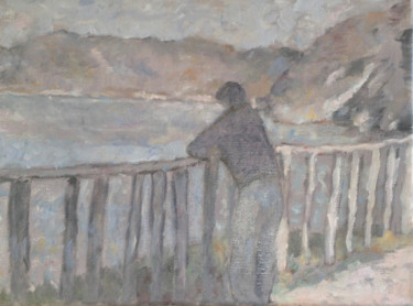 Painting titled "Louis en Corse" by Françoise Vivier Nicolaÿ, Original Artwork, Oil