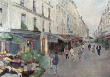 Peinture intitulée "Rue Cler" par Françoise Vivier Nicolaÿ, Œuvre d'art originale, Huile