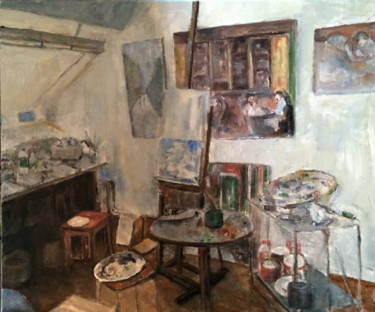 Peinture intitulée "L'atelier" par Françoise Vivier Nicolaÿ, Œuvre d'art originale